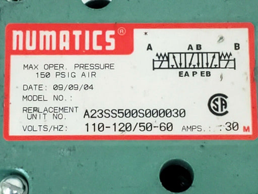 NUMATICS A23SS500S000030 SOLENOID VALVE BODY