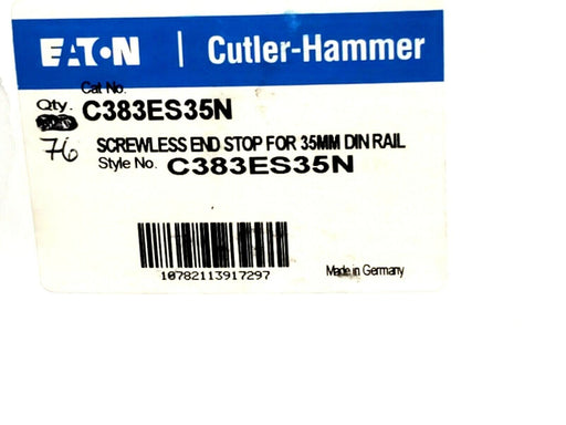 BOX OF 76 NEW EATON CUTLER HAMMER C383ES35N SCREWLESS END STOPS