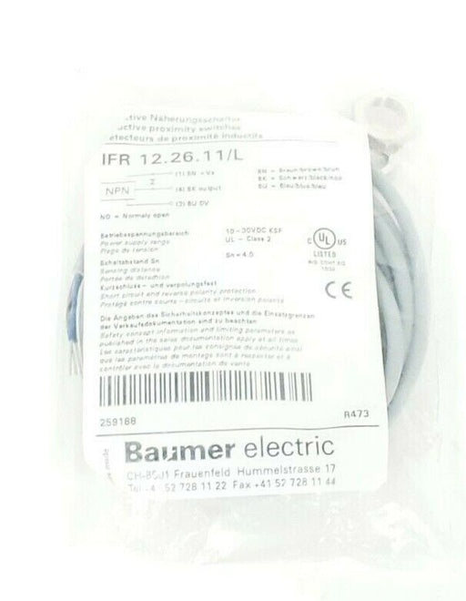 NEW BAUER ELECTRIC IFR 12.26.11/L PROXIMITY SWITCH 10-30VDC NPN