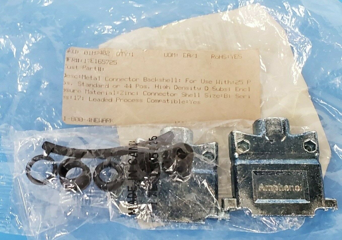 NEW AMPHENOL 17E165725 D SUB BACKSHELL SIZE DB