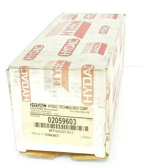 NIB HYDAC 02059603 SPIN-ON FILTER 250 PSI MFP160G3A1.0/5.2