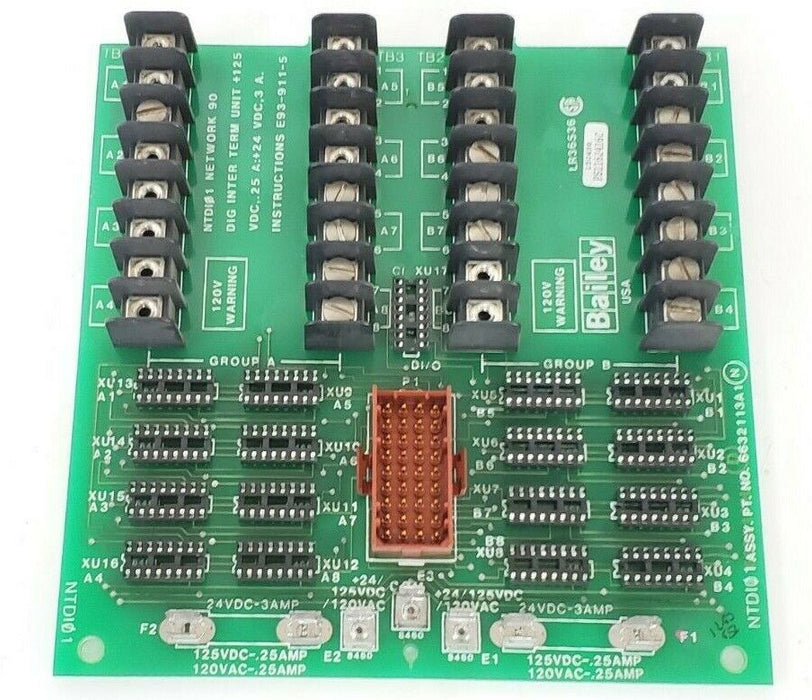 ABB / BAILEY NTDI-01 INTERFACE BOARD 6632113A1 6632112L1 PS1162416C NTDI01