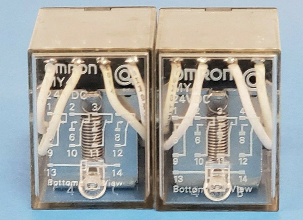 LOT OF 2 OMRON MY4 RELAYS MY424VDC