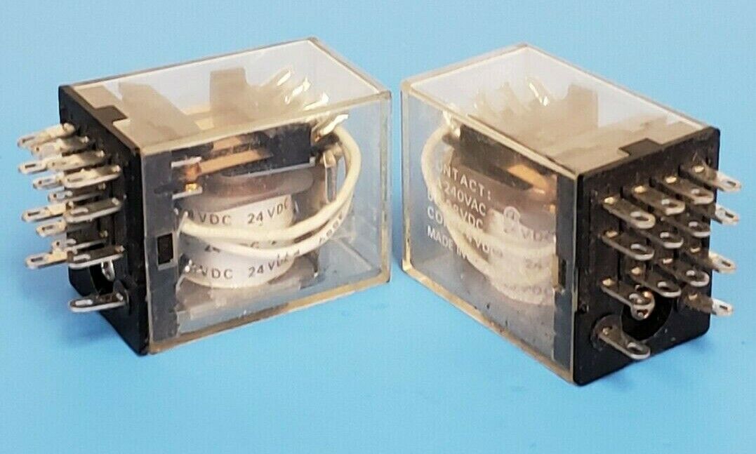 LOT OF 2 OMRON MY4 RELAYS MY424VDC
