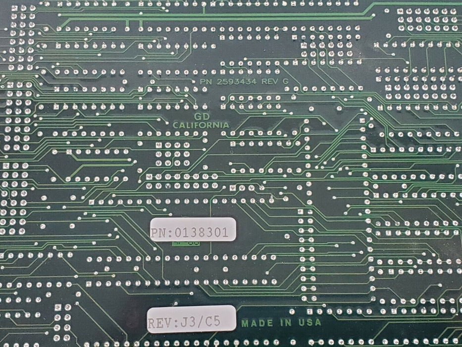 GD CALIFORNIA 0138301 CONTROL CARD REV: J3/C5 2593434 REV. G BEP 3007255 2623428