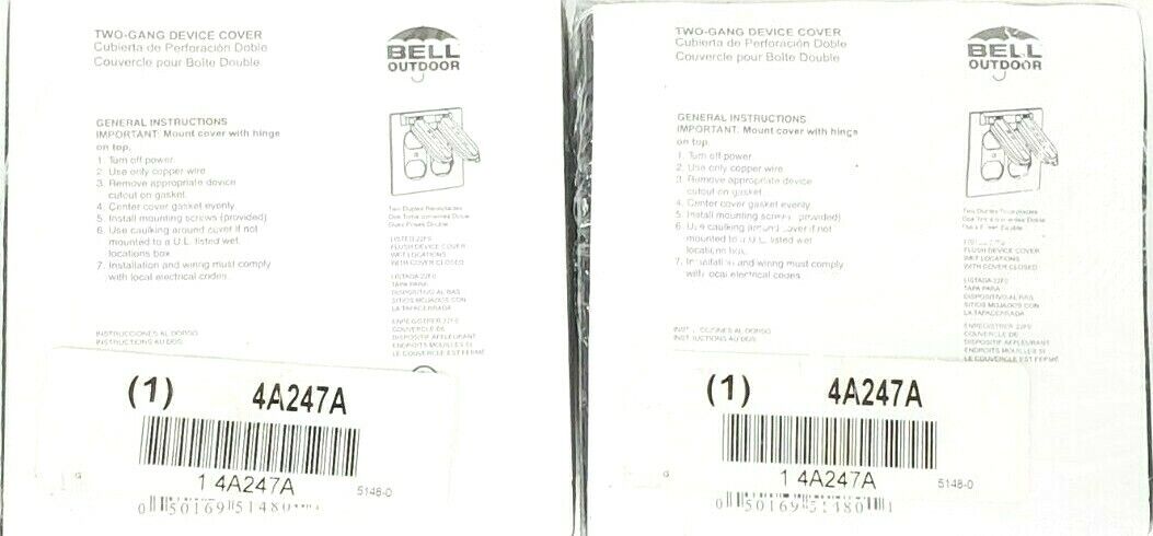 LOT OF 5 NEW THOMAS & BETTS WR281-C 2 GANG, 2 DUPLEX COVERS, WR281C