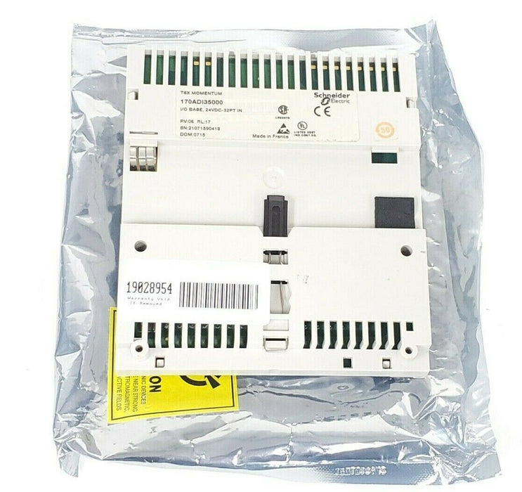 SCHNEIDER MODICON TSX MOMENTUM 170ADI35000 I/O BASE 24VDC-32PT IN PV: 06, RL: 17