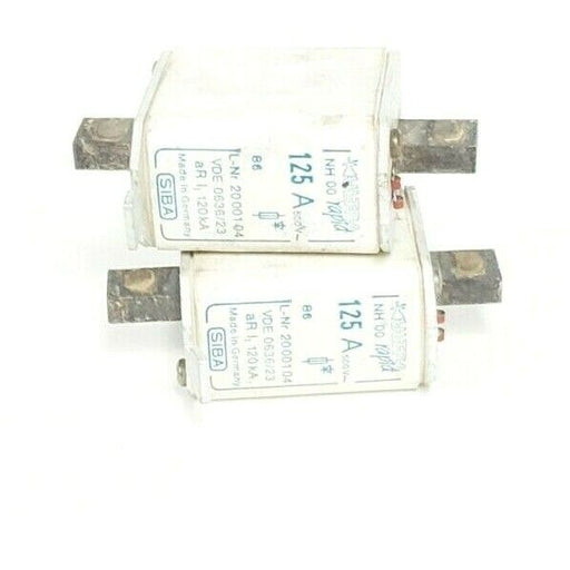 LOT OF 2 SIBA ULTRA RAPID NH00-125A FUSES NH0, 500V, 125A