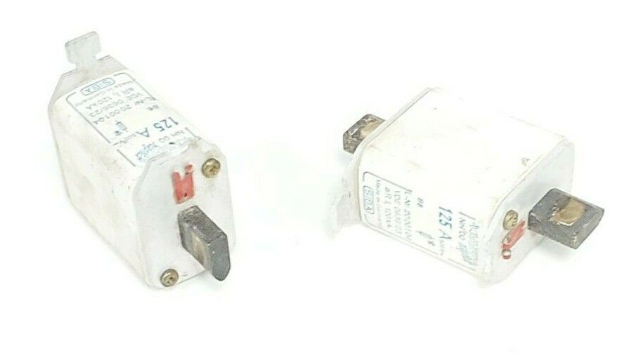 LOT OF 2 SIBA ULTRA RAPID NH00-125A FUSES NH0, 500V, 125A