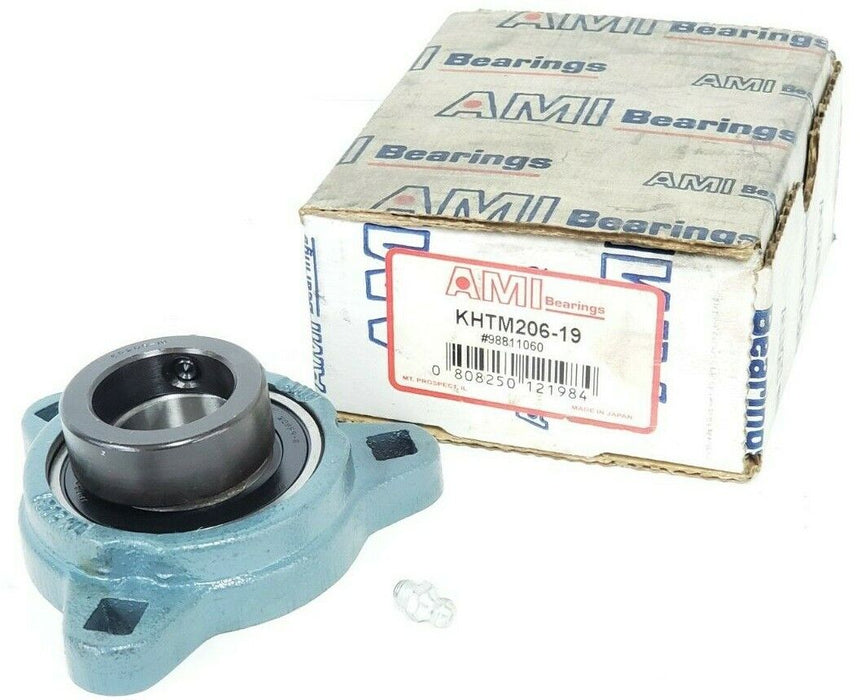 NIB AMI KHTM206-19 3-BOLT FLANGE BEARING #98811060