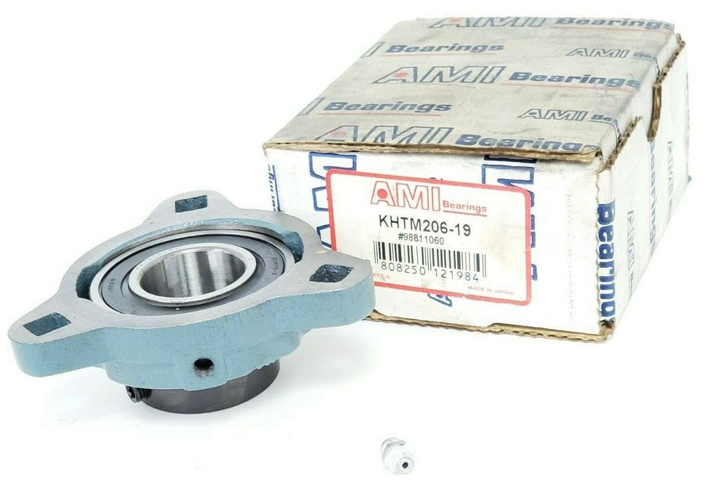 NIB AMI KHTM206-19 3-BOLT FLANGE BEARING #98811060