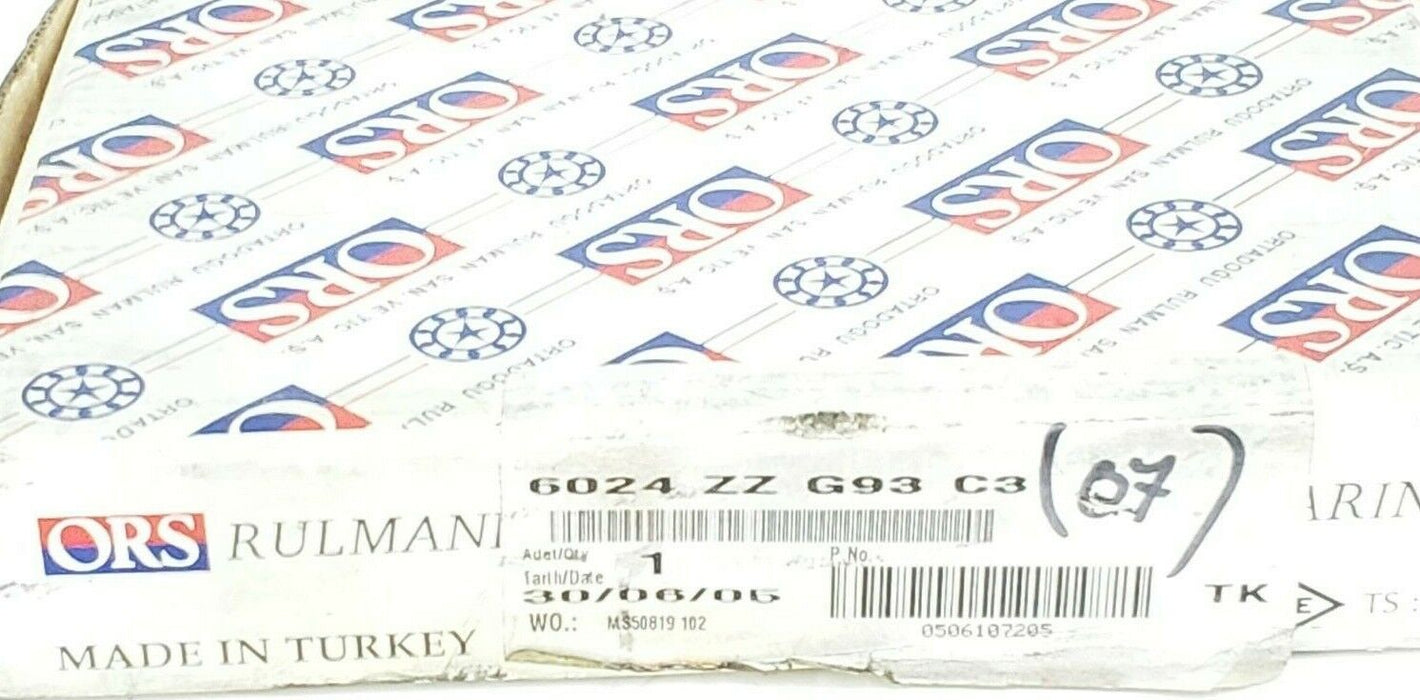 NIB ORS 6024.ZZ G93 C3 BALL BEARINGS 120X180X28.0MM SINGLE ROW SHIELDED