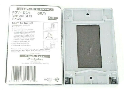 LOT OF 2 NEW BWF FGV-1DCV VERTICAL GFCI COVERS GRAY FGV1DCV