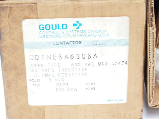 NIB GOULD DTNEBA630BA CONTACTOR 2200-EBA-630BA, 600VAC, 3-POLES