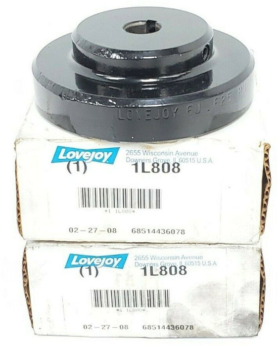 LOT OF 2 NIB LOVEJOY 1L808 COUPLINGS 68514436078 6J FLNG 5/8 3/16X3/32 KW- S