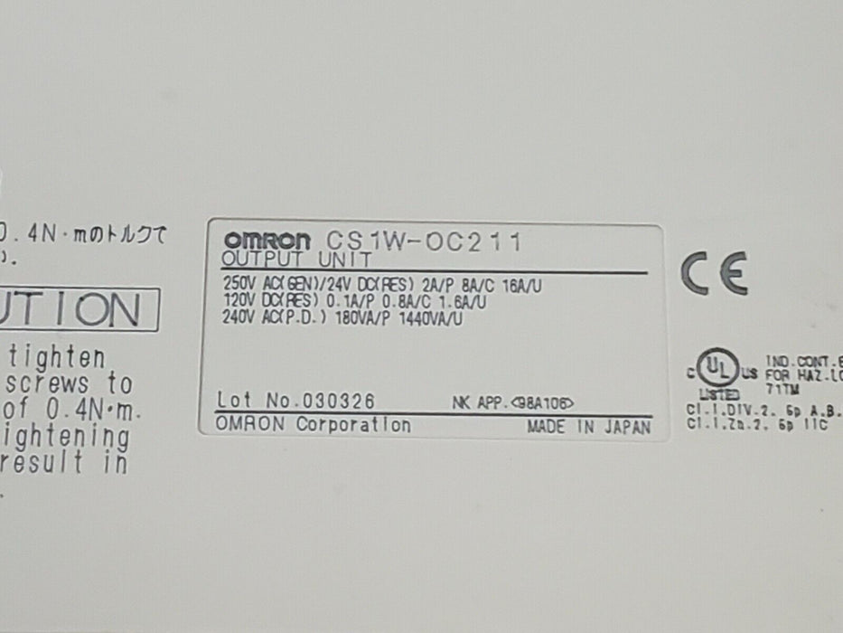 LOT OF 3 OMRON CS1W-OD211 OUTPUT UNITS CS1WOD211, 24V DC