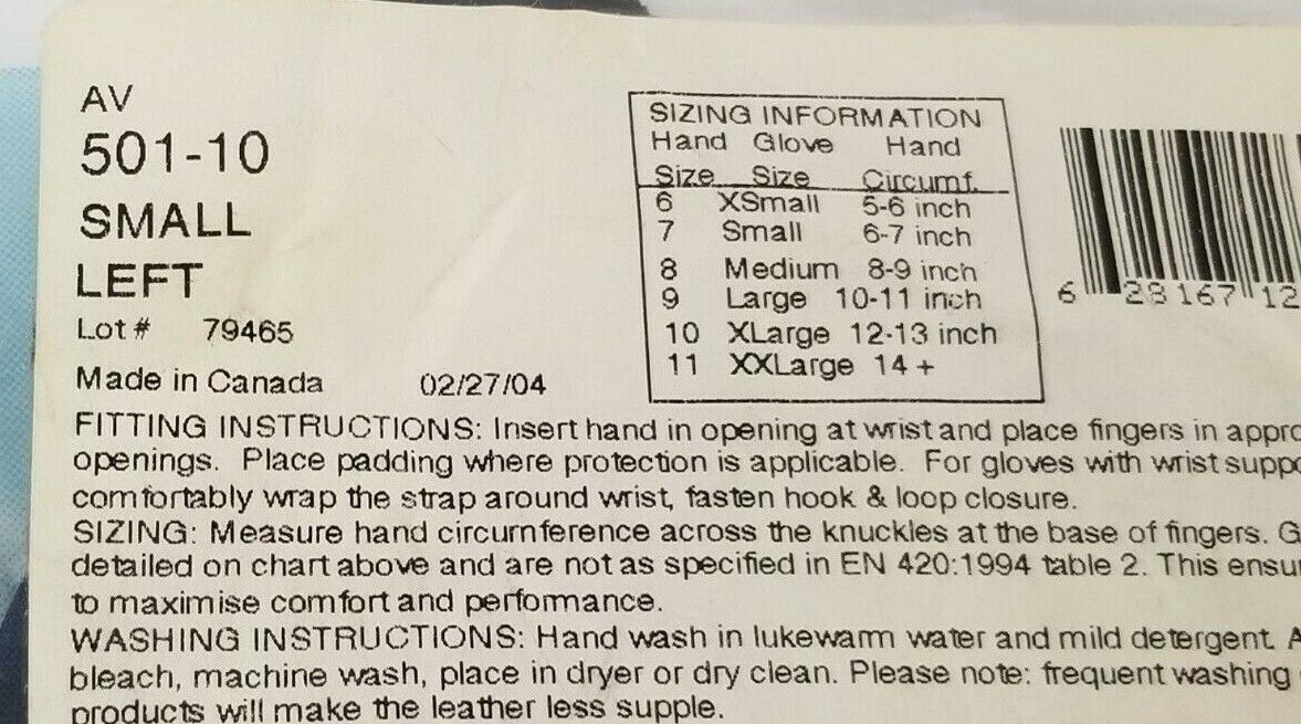 NEW IMPACTO AV 501-10 LEFT & AV 501-10 RIGHT ANTI-IMPACT GLOVE SET SMALL
