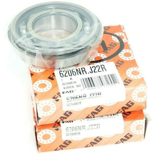 LOT OF 2 NIB FAG 6206NR.J22R BALL BEARINGS 6206NR