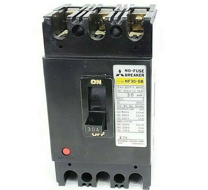 MITSUBISHI NF30-SB NO-FUSE CIRCUIT BREAKER 30A, 3-POLES, 600V
