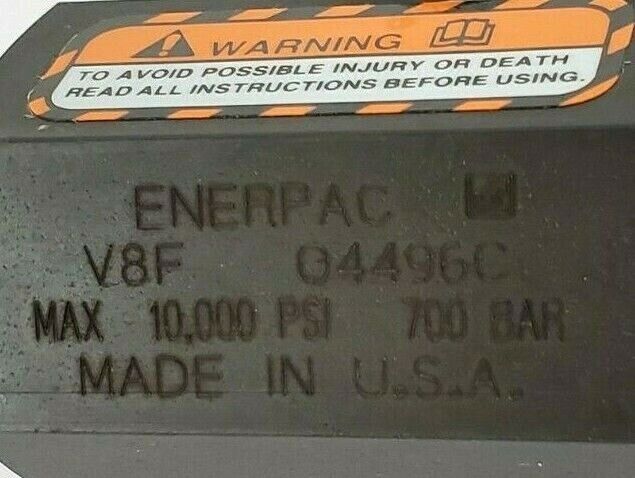 NIB ENERPAC V8F NEEDLE VALVE FINE METERING