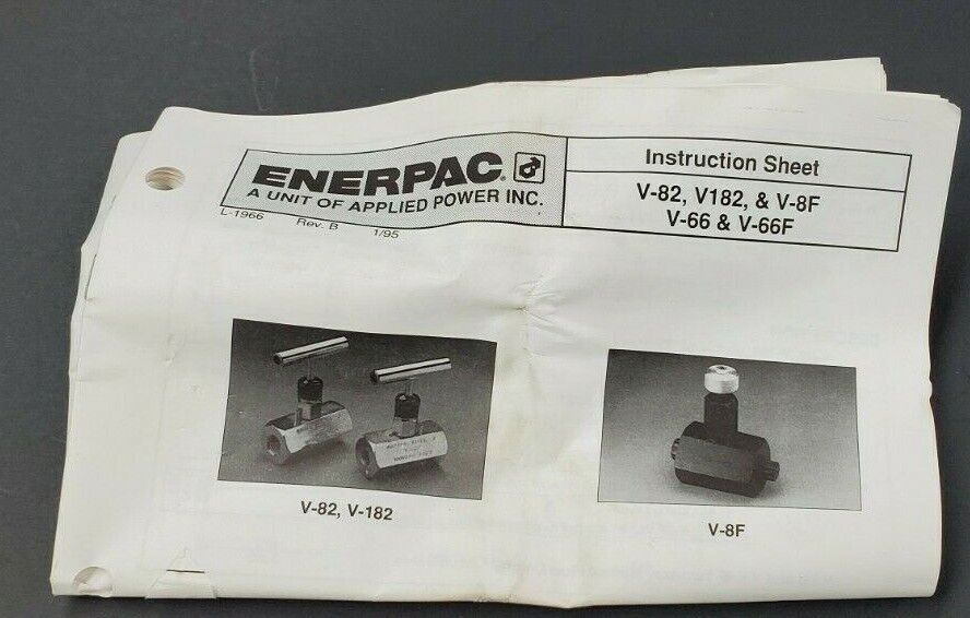 NIB ENERPAC V8F NEEDLE VALVE FINE METERING