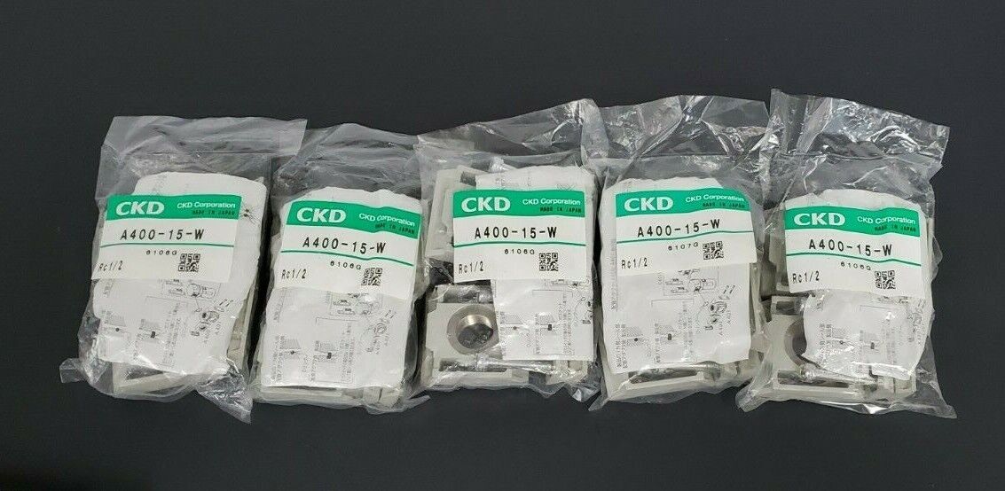 LOT OF 5 NEW CKD A400-15-W PIPING ADAPTER SETS A40015W