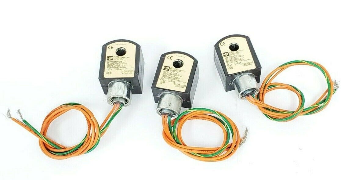 LOT OF 3 PARKER AF4C05 SOLENOID COILS 110/120V 50/60HZ 6.9/8W 3WIRE