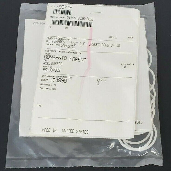 LOT OF 10 NEW FISHER 01195-0036-0031 1195 ORIFICE BODY 1/2'' GASKETS