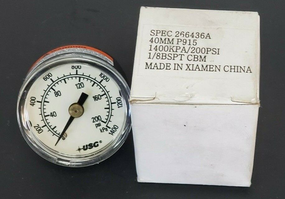 NIB USG SPEC 266436A GAUGE 40MM P915 1400KPA P915 1/8BSPT CBM