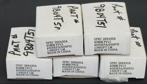 LOT OF 5 NIB USG SPEC 266430A GAUGES 40MM P915 4000KPA/600PSI 1/8'' BSPT LM