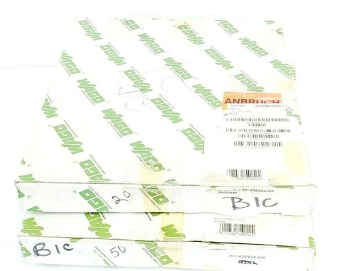 LOT OF 71 NEW WAGO 231-639/034-000 TERMINAL BLOCKS ORANGE SERIES 231