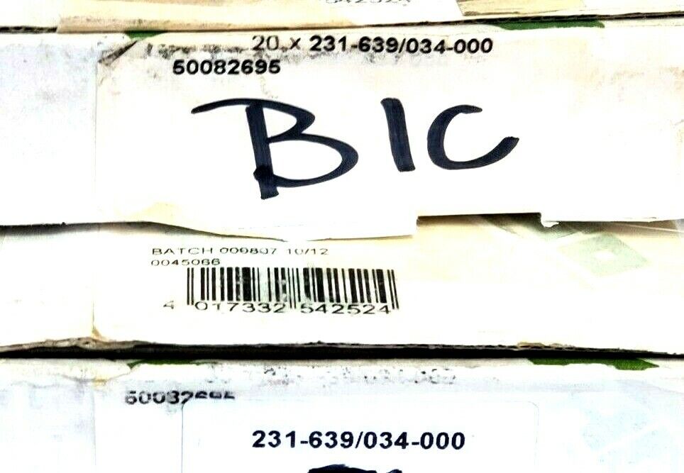 LOT OF 71 NEW WAGO 231-639/034-000 TERMINAL BLOCKS ORANGE SERIES 231