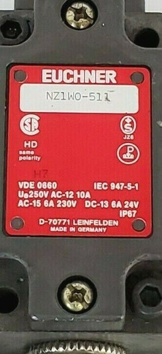 EUCHNER NZ1WO-511 SAFETY INTERLOCK LIMIT SWITCH NZ1W0511 NZ1WO511