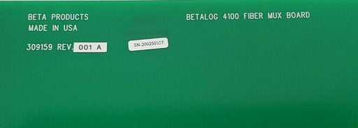 BETA PRODUCTS 309159 REV. 001A BETALOG 4100 FIBER MUX BOARD