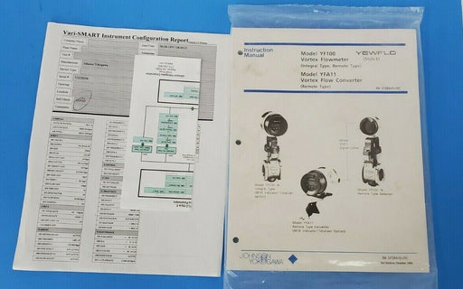 JOHNSON YOKOGAWA IM 1F2B4-01-JYC 3RD ED. INSTRUCTION MANUAL VORTEX YF100 YFA11