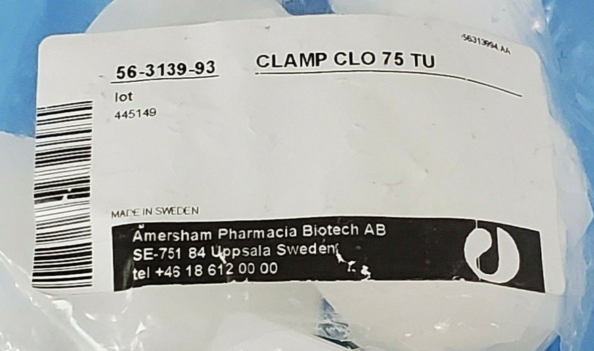 LOT 3 NEW GE HEALTHCARE AMERSHAM BIOTECH 56-3139-93 CLAMPS, CLAMP CLO 75 TU