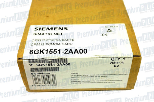 NEW F/S SIEMENS 6GK1551-2AA00 VER. 02 PROFIBUS CP5512 PCMCIA CARD 6GK15512AA00