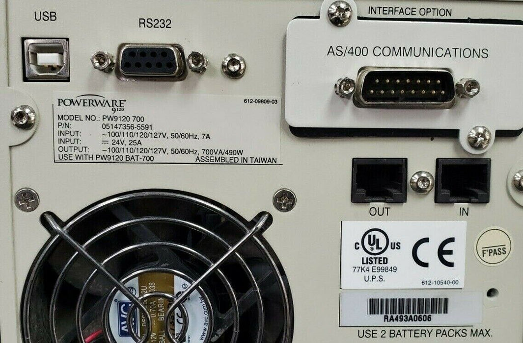 EATON / POWERWARE 9120 PW9120-700 POWER SUPPLY P/N: 05147356-5591 612-09809-03