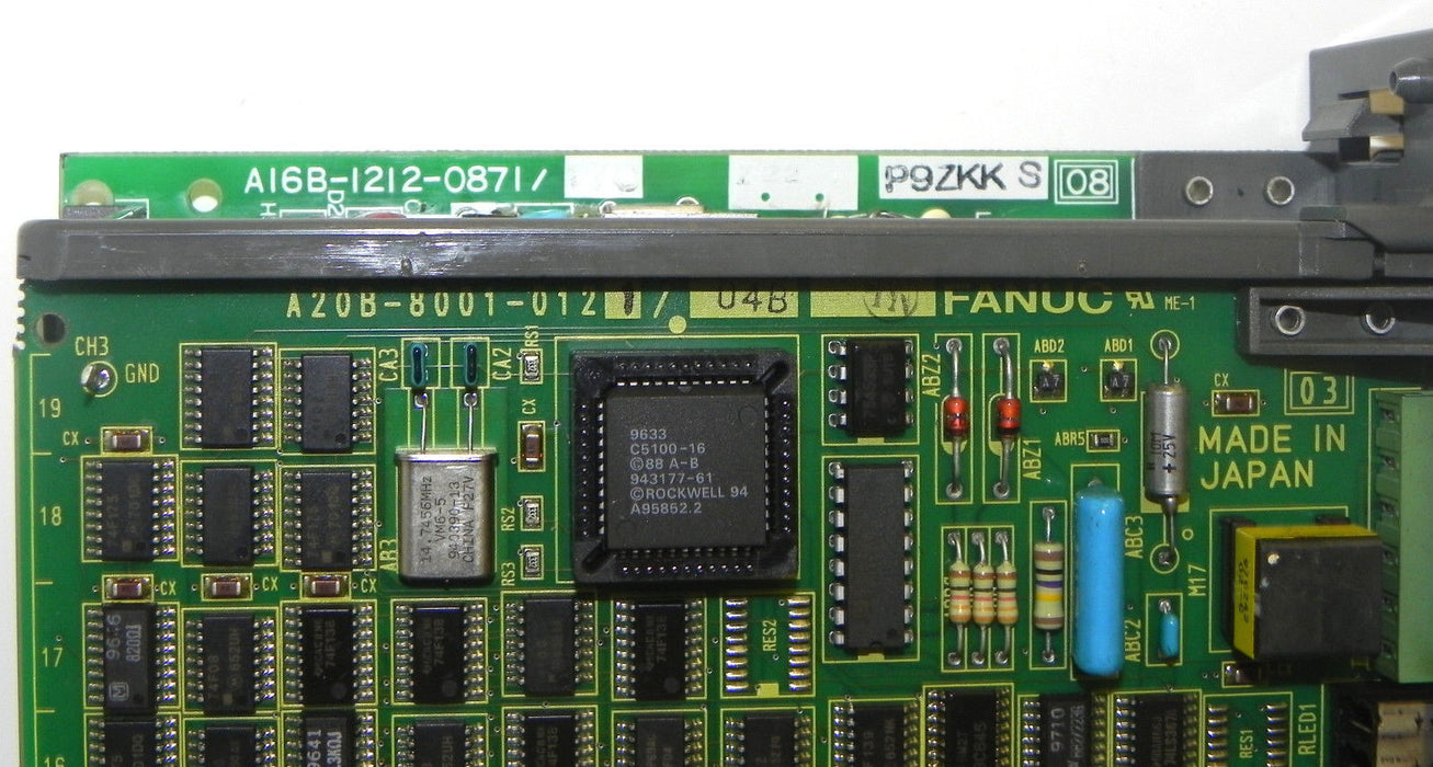 FANUC A20B-8001-0121/04B PC BOARD PROCESSOR W/ A16B-1212-0871/17C BOARD
