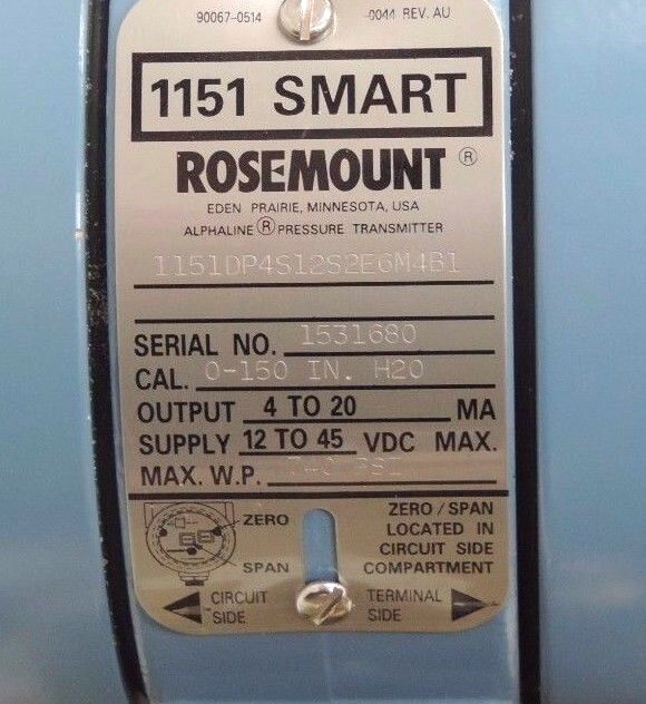 ROSEMOUNT 1151DP4S12S2E6M4B1 SMART PRESSURE TRANSMITTER 1199CAP11D25A11M0044 NEW