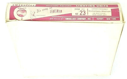 NIB SWIVELIER NO. 23 BRUSHED SATIN ALUMINUM CANOPY ASSEMBLY