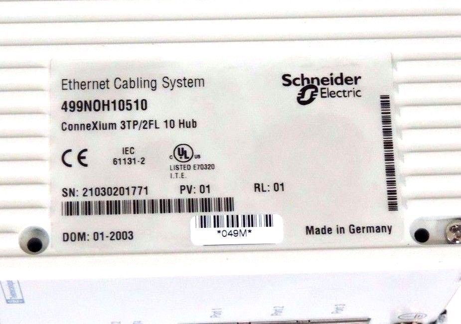 MODICON 499NOH10510 ETHERNET CABLING SYSTEM CONNEXIUM 3TP/2FL 10 HUB