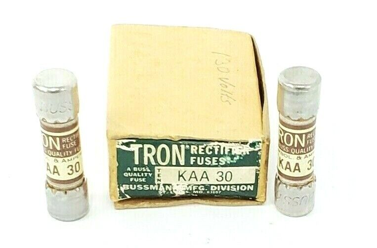 LOT OF 2 NEW COOPER BUSSMANN KAA30 FUSES 30AMP 130V, KAA 30