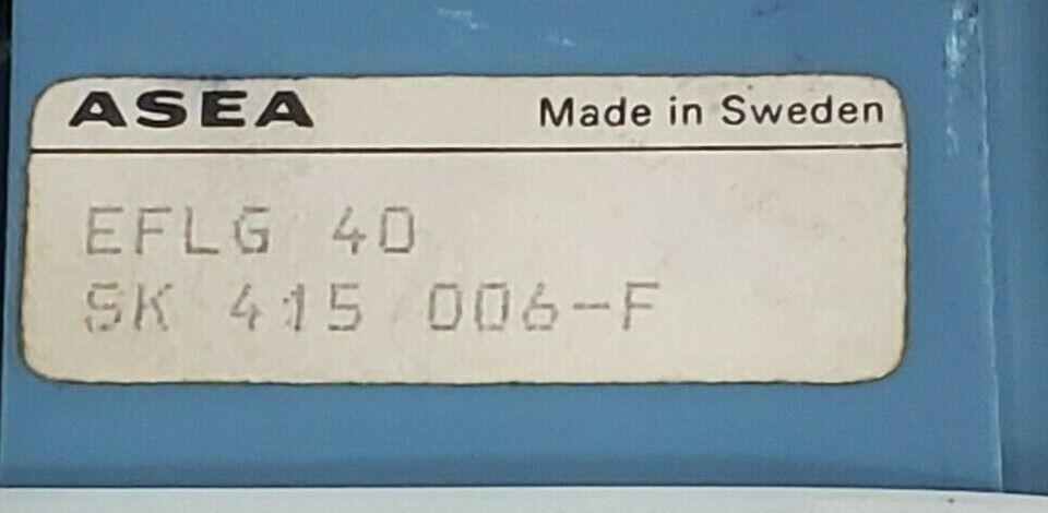 ASEA EFLG-40-RP CONTACTOR SK-415-006-F EFLG-40-CK 240-500V 15-30HP 500VDC