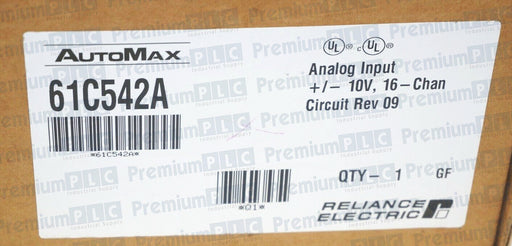 RELIANCE ELECTRIC 61C542A ANALOG INPUT 16-CHAN. CIRCUIT REV. 09 FACTORY SEALED