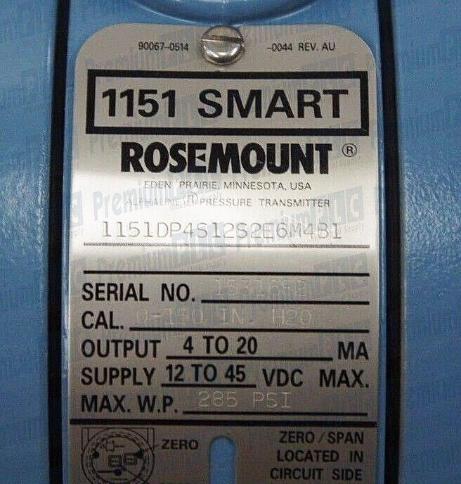 ROSEMOUNT 1151 0-150in H2O SMART TRANSMITTER 1151DP4S12S2E6M4B1 2-1199 SEALS NIB