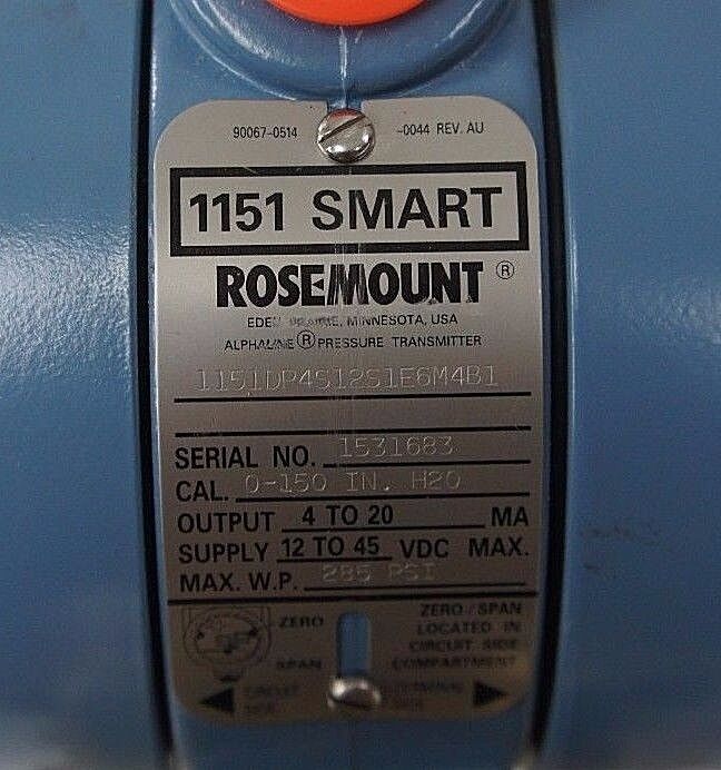 NIB ROSEMOUNT 1151 SMART PRESSURE TRANSMITTER 1151DP4S12S1E6M4B1 W/ 1199 SEAL
