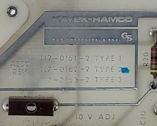 GENERAL SIGNAL KAYEX-HAMCO 117-0161-2 117-0162-2 117-0163-2 PC CIRCUIT BOARD