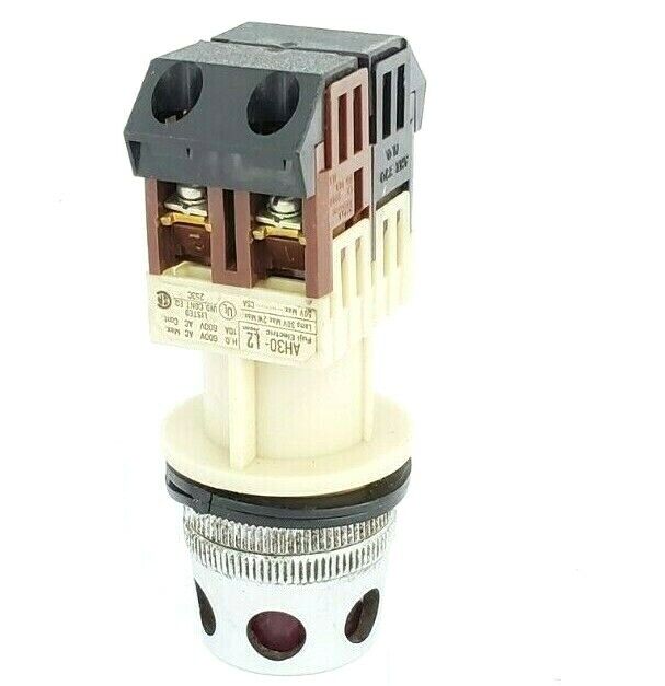 FUJI ELECTRIC AH30-L2 RED ILLUMINATED PUSH BUTTON W/ AHX 290 & AHX 291 CONTACTS