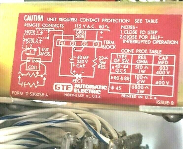 GTE AUTOMATION ELECTRIC D35393A D-530088-A POWER SUPPLY W/ PW-143105-GAFB ROTARY